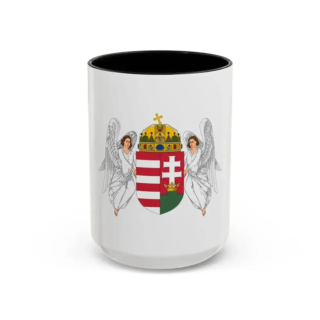 Coat of arms of Hungary (1915-1918, 1919-1946) - Accent Coffee Mug 15oz Black - Go Mug Yourself