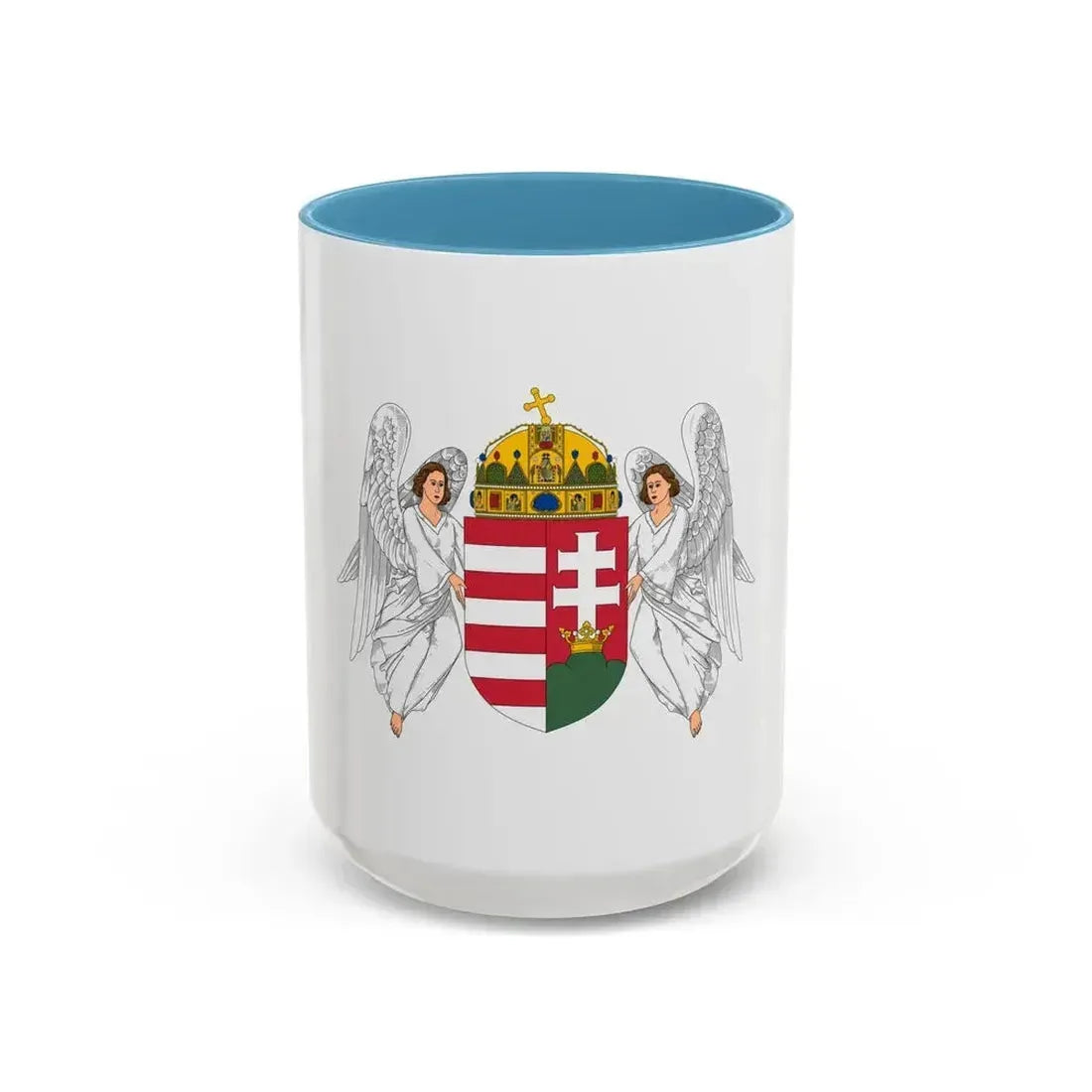 Coat of arms of Hungary (1915-1918, 1919-1946) - Accent Coffee Mug 15oz Light Blue - Go Mug Yourself