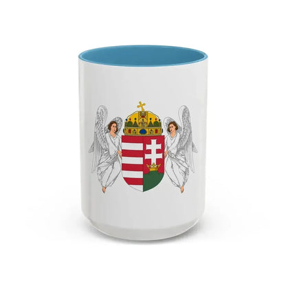 Coat of arms of Hungary (1915-1918, 1919-1946) - Accent Coffee Mug 15oz Light Blue - Go Mug Yourself