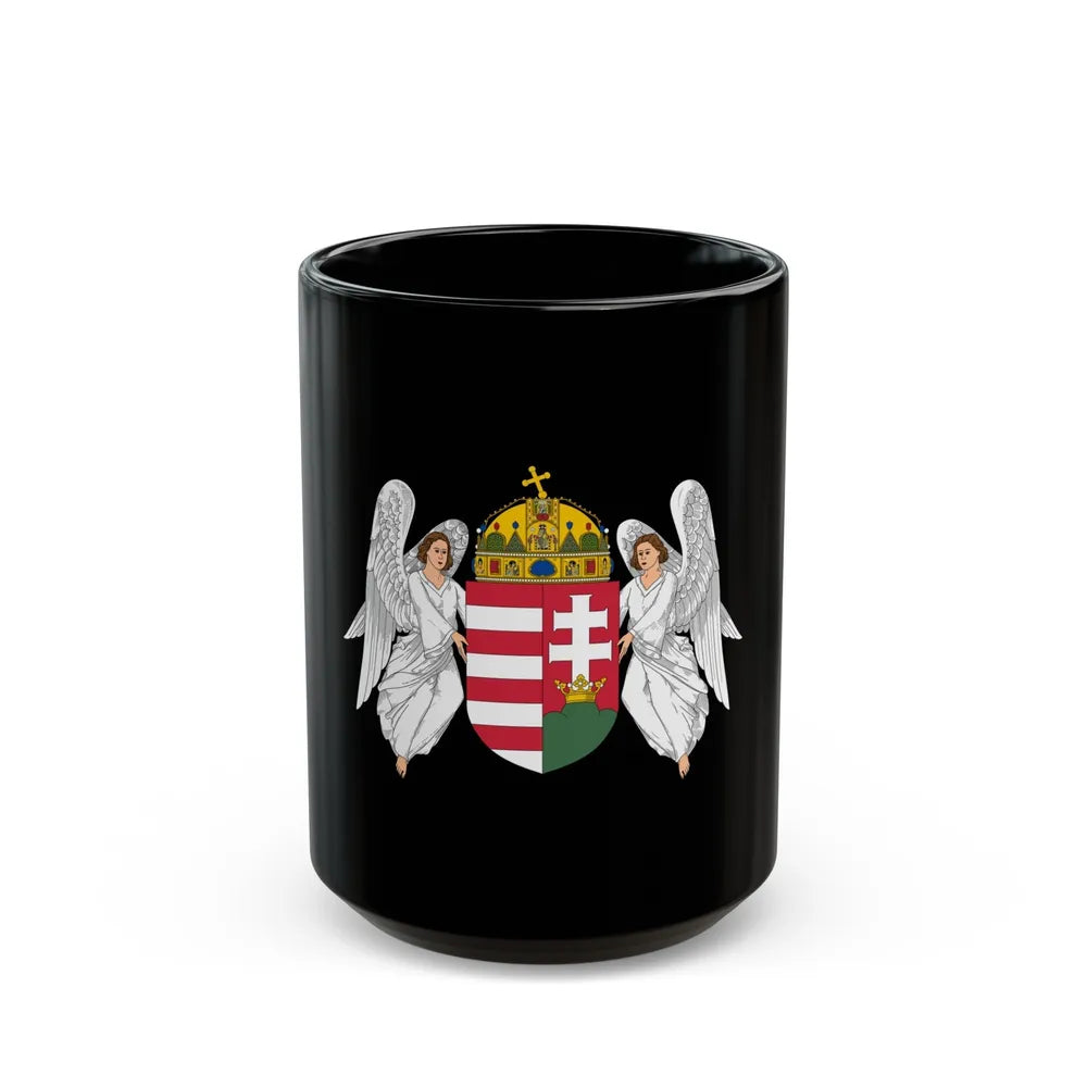 Coat of arms of Hungary (1915-1918, 1919-1946) - Black Coffee Mug-15oz-Go Mug Yourself