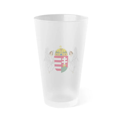 Coat of arms of Hungary (1915-1918, 1919-1946) - Frosted Pint Glass 16oz Default Title - Go Mug Yourself