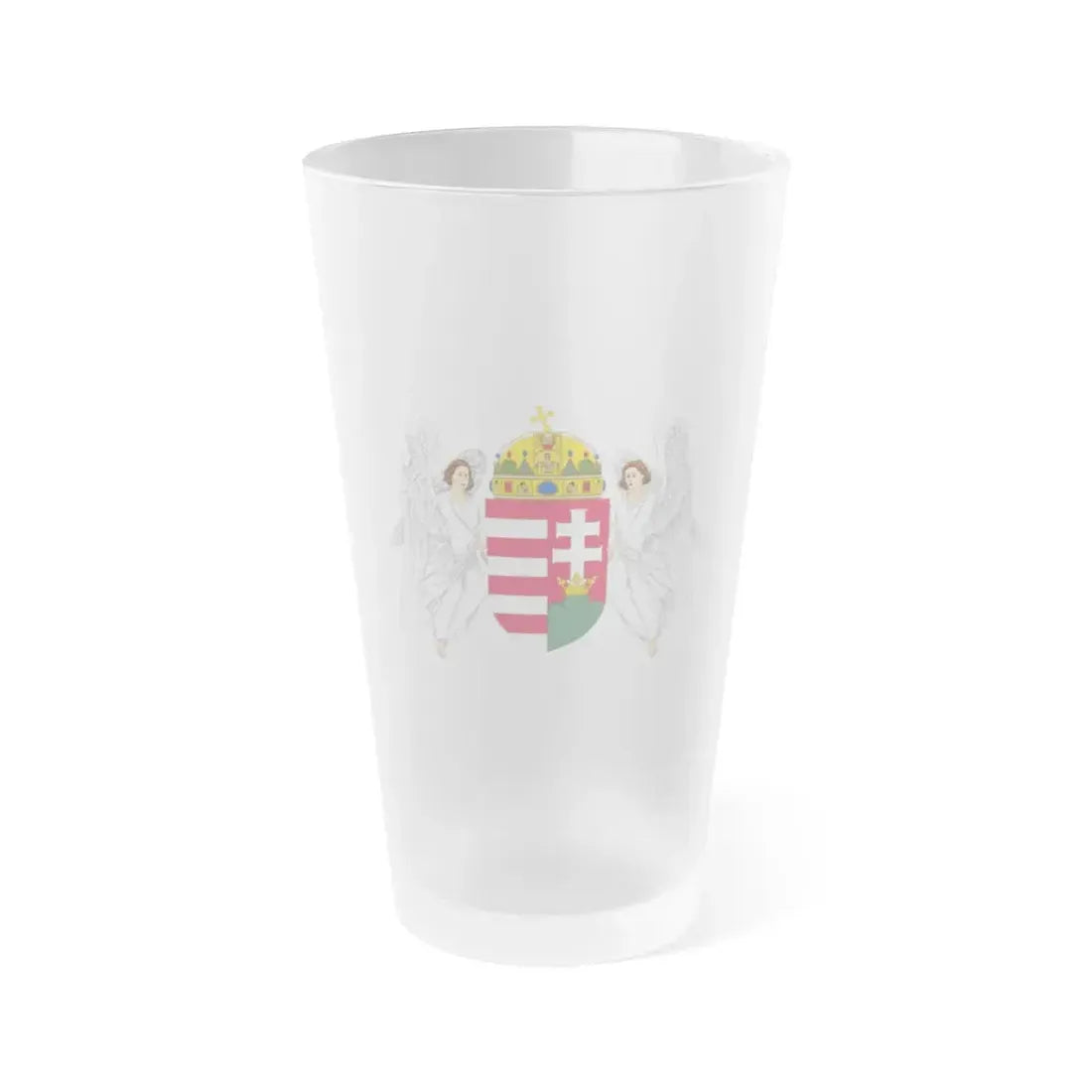 Coat of arms of Hungary (1915-1918, 1919-1946) - Frosted Pint Glass 16oz Default Title - Go Mug Yourself