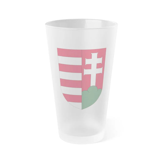 Coat of arms of Hungary (1918-1919) - Frosted Pint Glass 16oz-16oz-Frosted-Go Mug Yourself