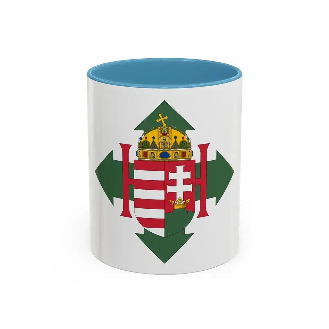 Coat of arms of Hungary (1945) - Accent Coffee Mug 11oz Light Blue - Go Mug Yourself
