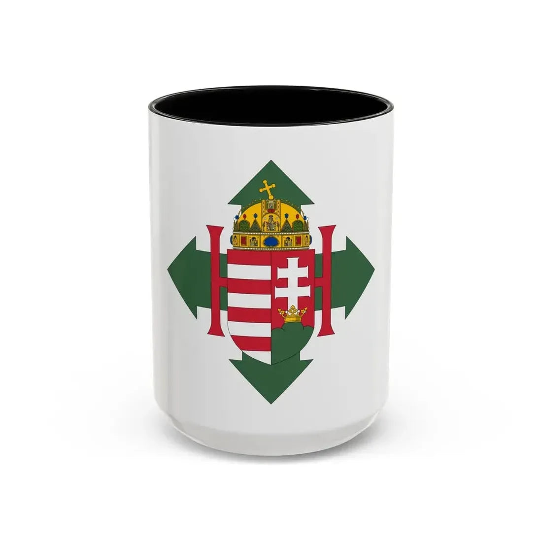 Coat of arms of Hungary (1945) - Accent Coffee Mug 15oz Black - Go Mug Yourself