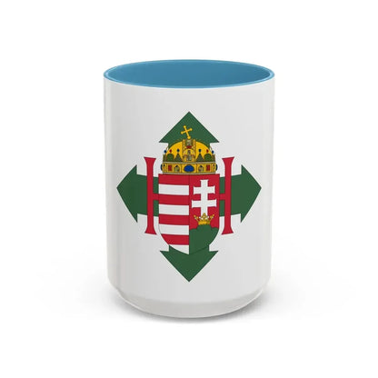 Coat of arms of Hungary (1945) - Accent Coffee Mug 15oz Light Blue - Go Mug Yourself