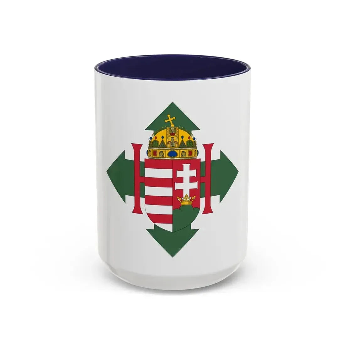 Coat of arms of Hungary (1945) - Accent Coffee Mug 15oz Navy - Go Mug Yourself