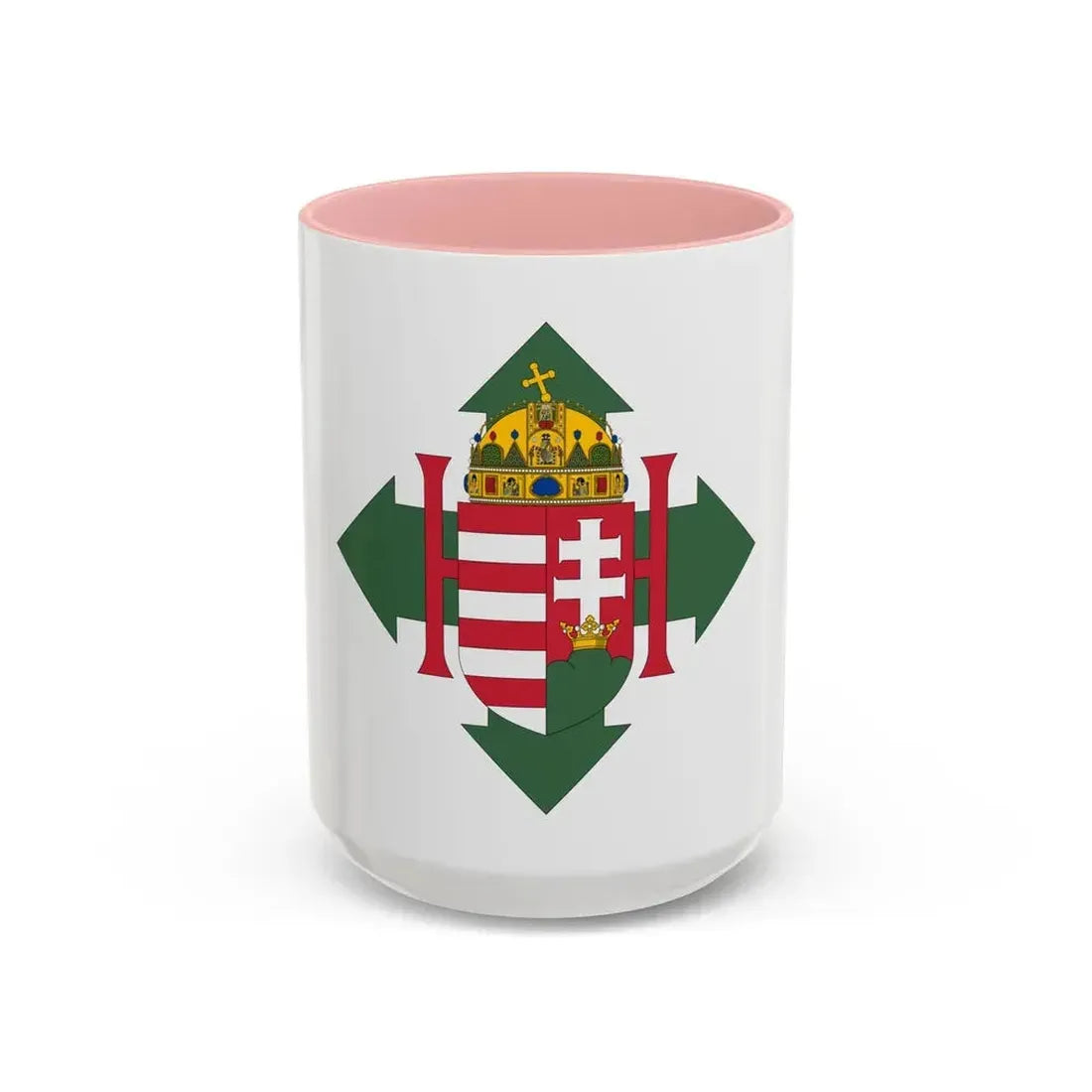 Coat of arms of Hungary (1945) - Accent Coffee Mug 15oz Pink - Go Mug Yourself