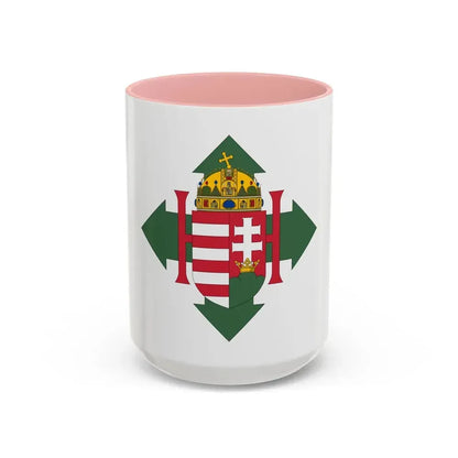 Coat of arms of Hungary (1945) - Accent Coffee Mug 15oz Pink - Go Mug Yourself