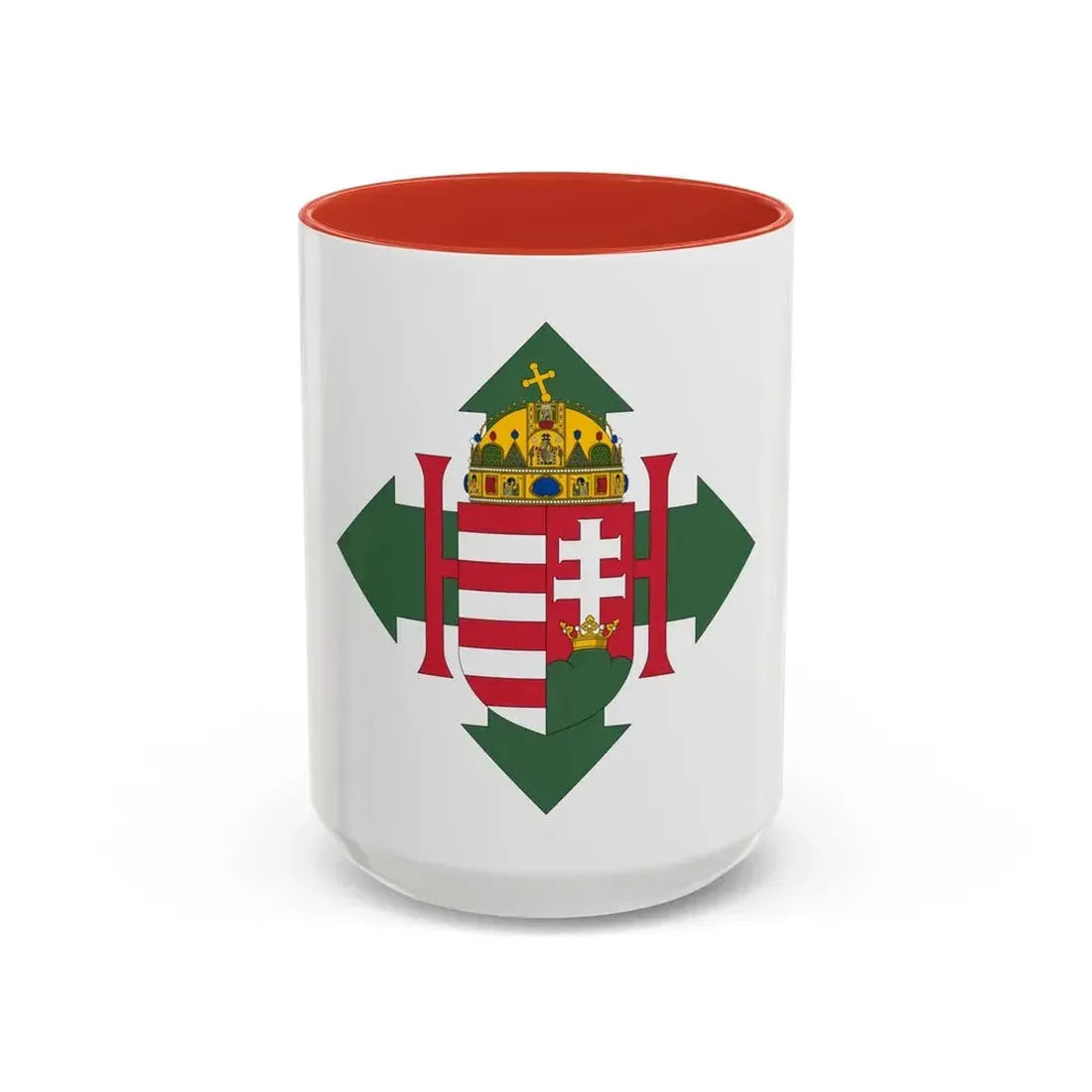 Coat of arms of Hungary (1945) - Accent Coffee Mug 15oz Red - Go Mug Yourself