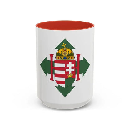 Coat of arms of Hungary (1945) - Accent Coffee Mug 15oz Red - Go Mug Yourself