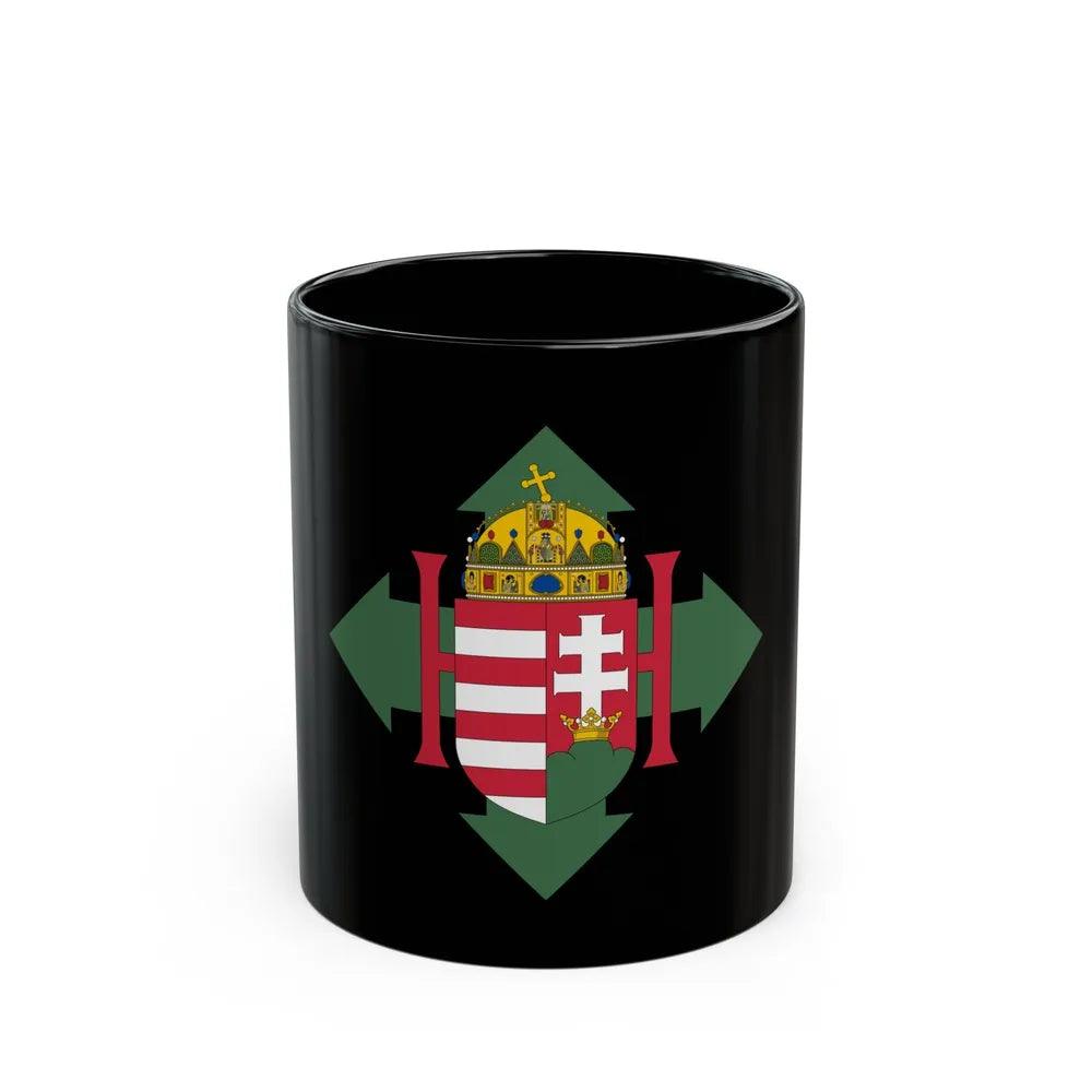 Coat of arms of Hungary (1945) - Black Coffee Mug-11oz-Go Mug Yourself