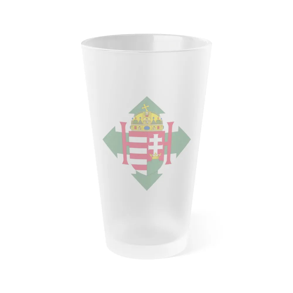 Coat of arms of Hungary (1945) - Frosted Pint Glass 16oz-Go Mug Yourself