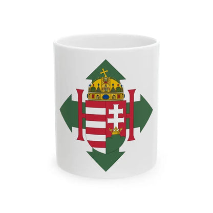 Coat of arms of Hungary (1945) - White Coffee Mug 11oz - Go Mug Yourself