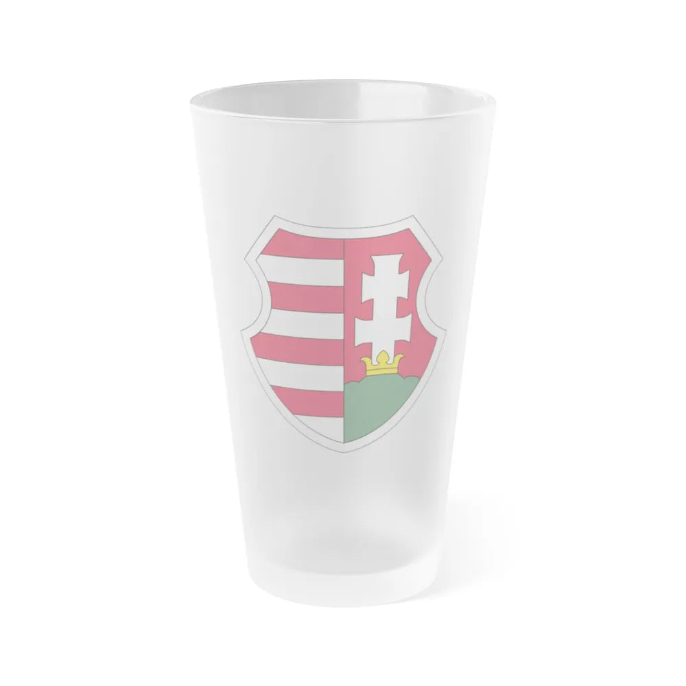 Coat of arms of Hungary (1946-1949, 1956-1957) - Frosted Pint Glass 16oz-Go Mug Yourself