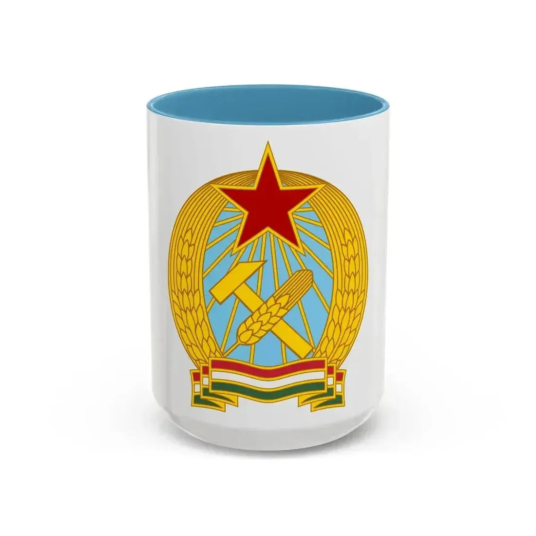 Coat of arms of Hungary (1949-1956) - Accent Coffee Mug 15oz Light Blue - Go Mug Yourself