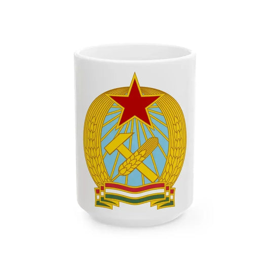 Coat of arms of Hungary (1949-1956) - White Coffee Mug 15oz - Go Mug Yourself