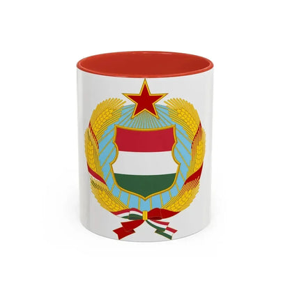 Coat of arms of Hungary (1957-1990) - Accent Coffee Mug 11oz Red - Go Mug Yourself