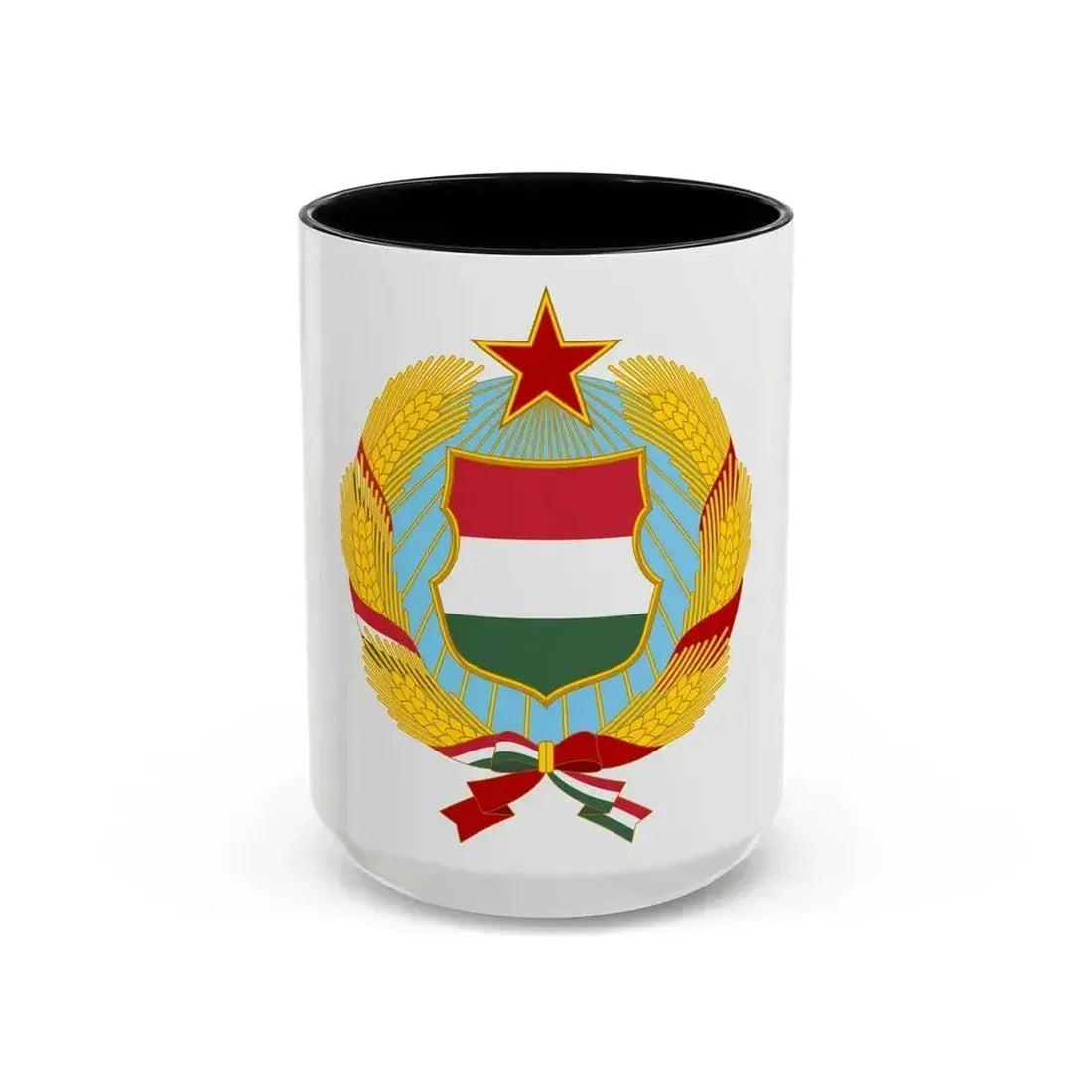 Coat of arms of Hungary (1957-1990) - Accent Coffee Mug 15oz Black - Go Mug Yourself