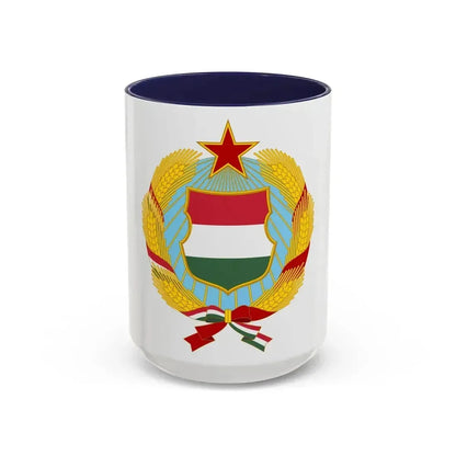 Coat of arms of Hungary (1957-1990) - Accent Coffee Mug 15oz Navy - Go Mug Yourself