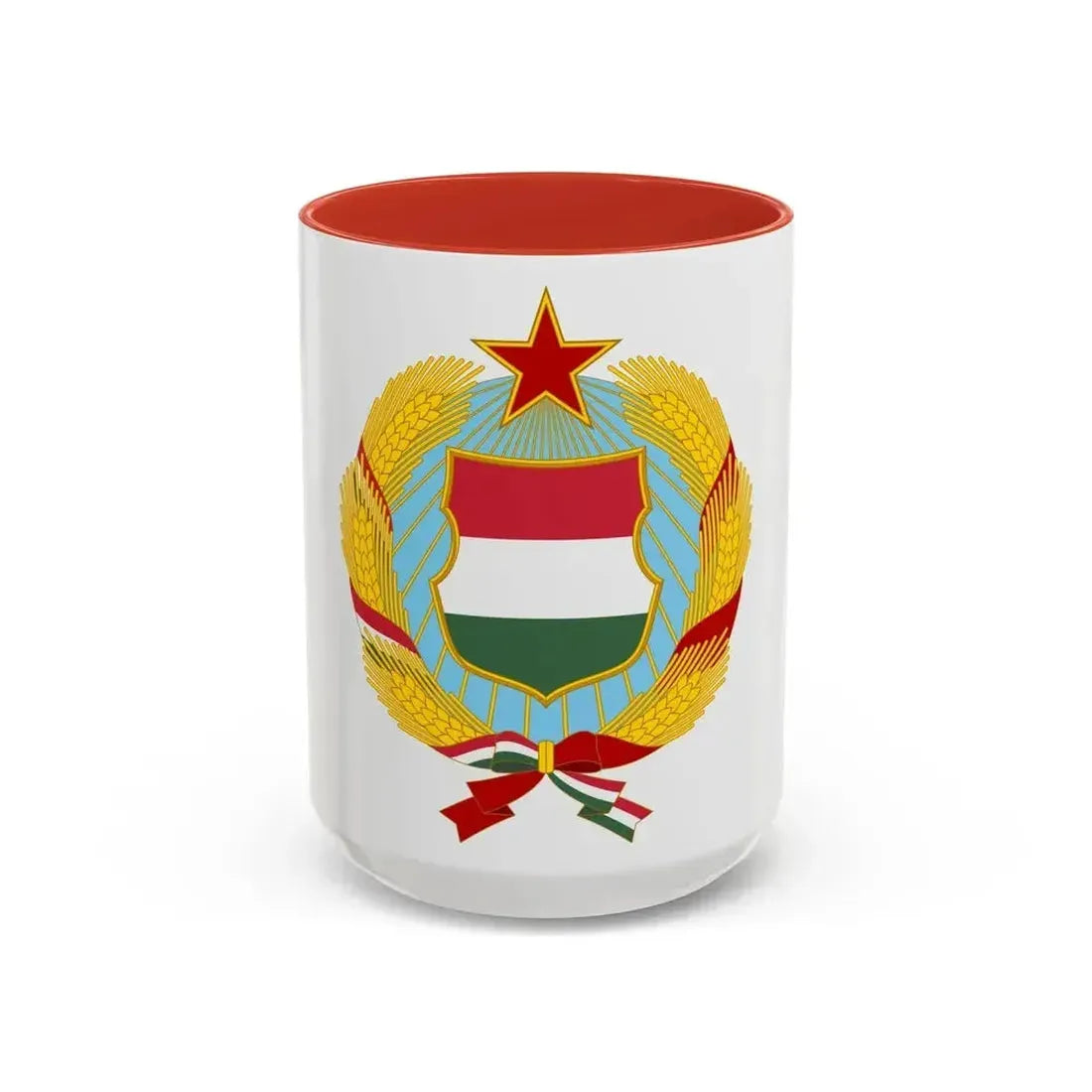 Coat of arms of Hungary (1957-1990) - Accent Coffee Mug 15oz Red - Go Mug Yourself