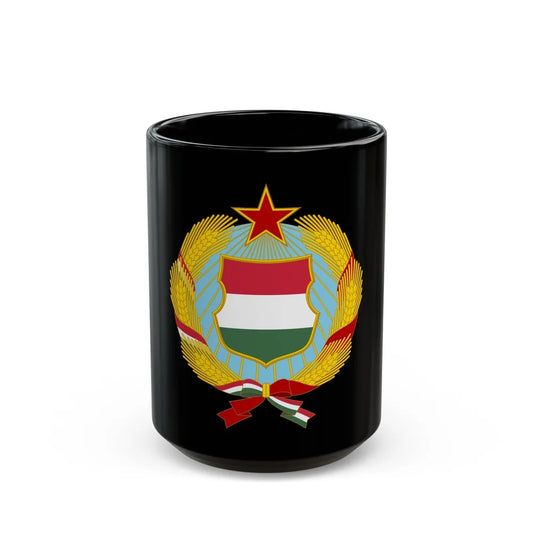 Coat of arms of Hungary (1957-1990) - Black Coffee Mug-15oz-Go Mug Yourself