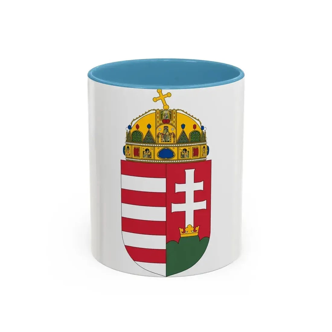 Coat of arms of Hungary - Accent Coffee Mug 11oz Light Blue - Go Mug Yourself