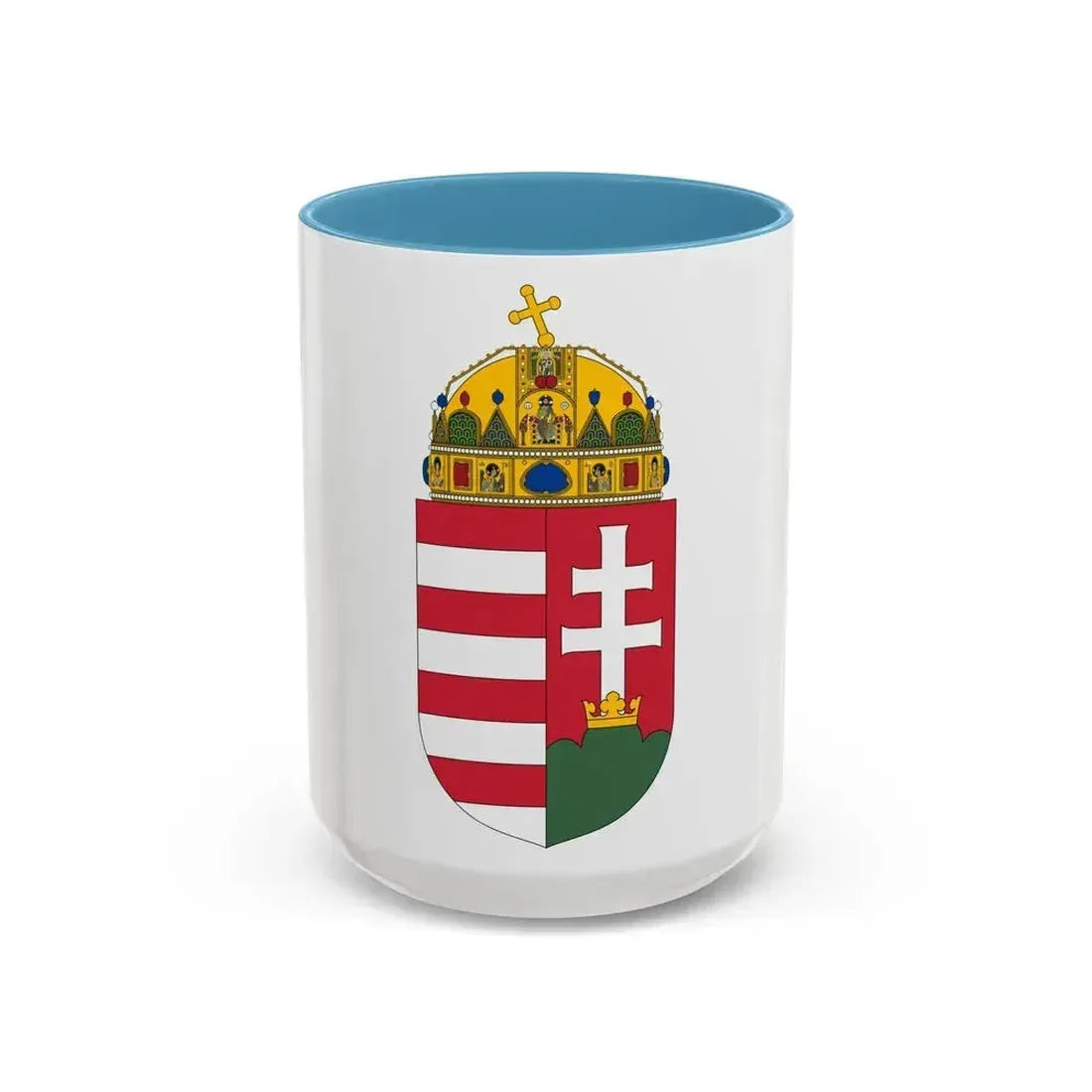 Coat of arms of Hungary - Accent Coffee Mug 15oz Light Blue - Go Mug Yourself