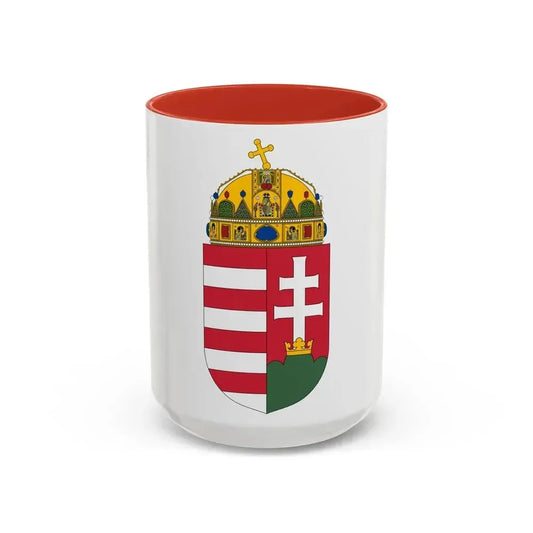 Coat of arms of Hungary - Accent Coffee Mug 15oz Red - Go Mug Yourself