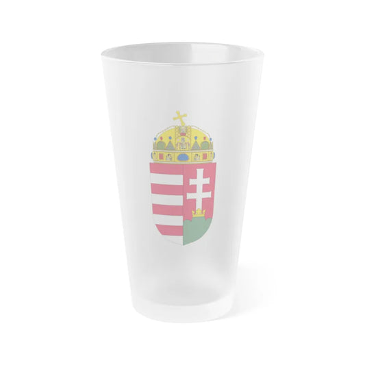 Coat of arms of Hungary - Frosted Pint Glass 16oz-16oz-Frosted-Go Mug Yourself