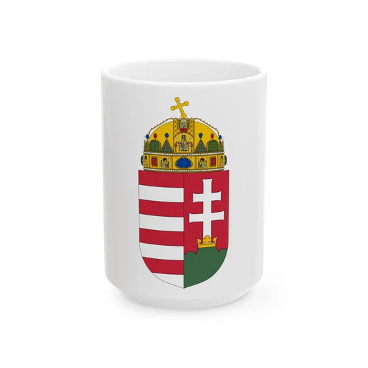 Coat of arms of Hungary - White Coffee Mug-15oz-Go Mug Yourself