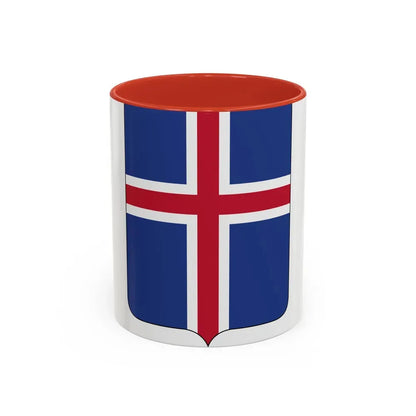 Coat of arms of Iceland 2 - Accent Coffee Mug 11oz Red - Go Mug Yourself