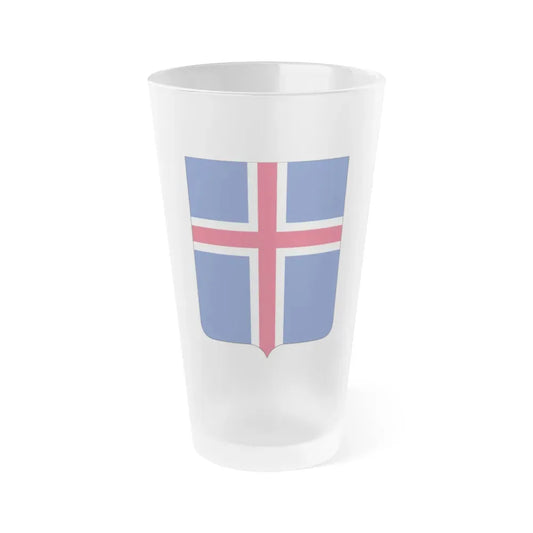 Coat of arms of Iceland 2 - Frosted Pint Glass 16oz Default Title - Go Mug Yourself