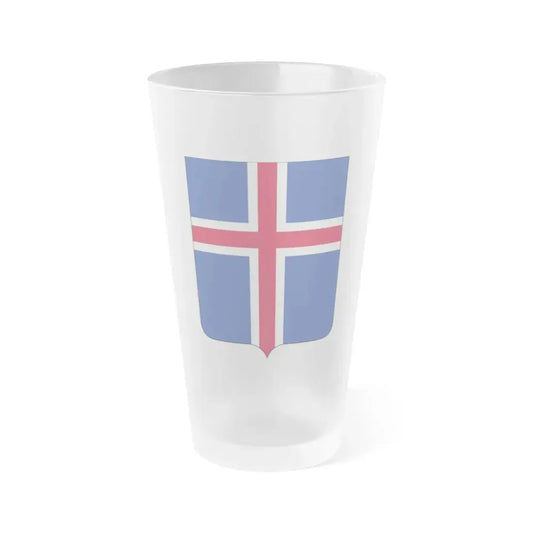 Coat of arms of Iceland 2 - Frosted Pint Glass 16oz Default Title - Go Mug Yourself