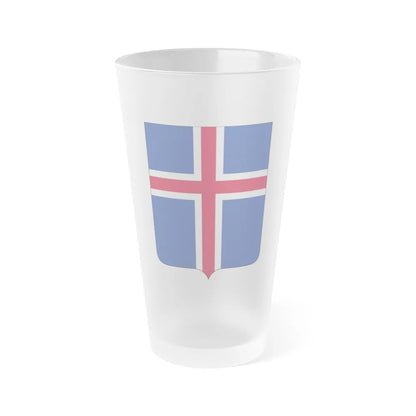 Coat of arms of Iceland 2 - Frosted Pint Glass 16oz-Go Mug Yourself