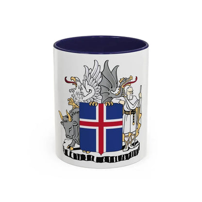 Coat of arms of Iceland - Accent Coffee Mug 11oz Navy - Go Mug Yourself
