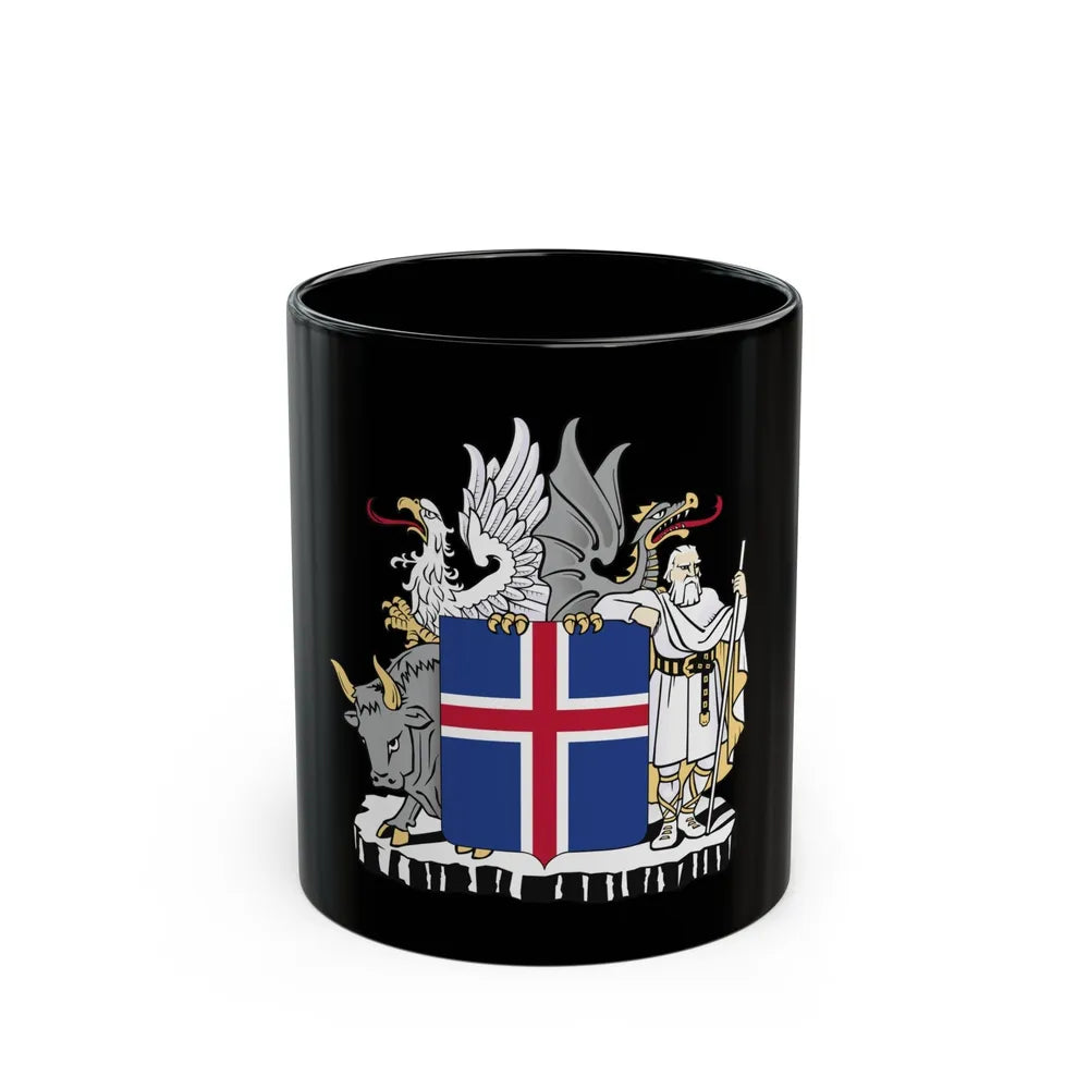 Coat of arms of Iceland - Black Coffee Mug-11oz-Go Mug Yourself