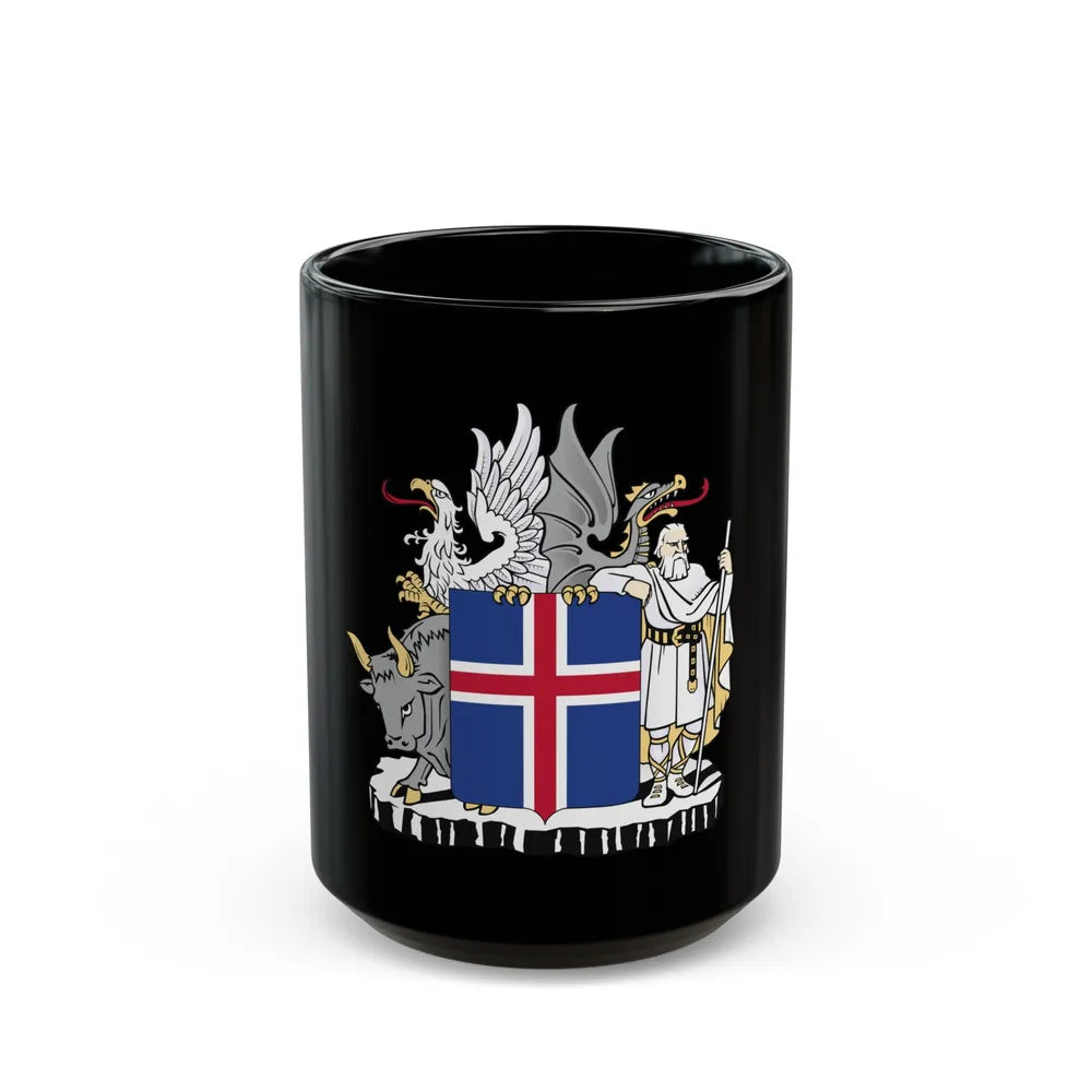 Coat of arms of Iceland - Black Coffee Mug-15oz-Go Mug Yourself