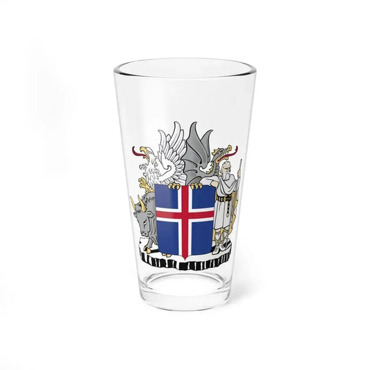 Coat of arms of Iceland - Pint Glass 16oz 16oz - Go Mug Yourself