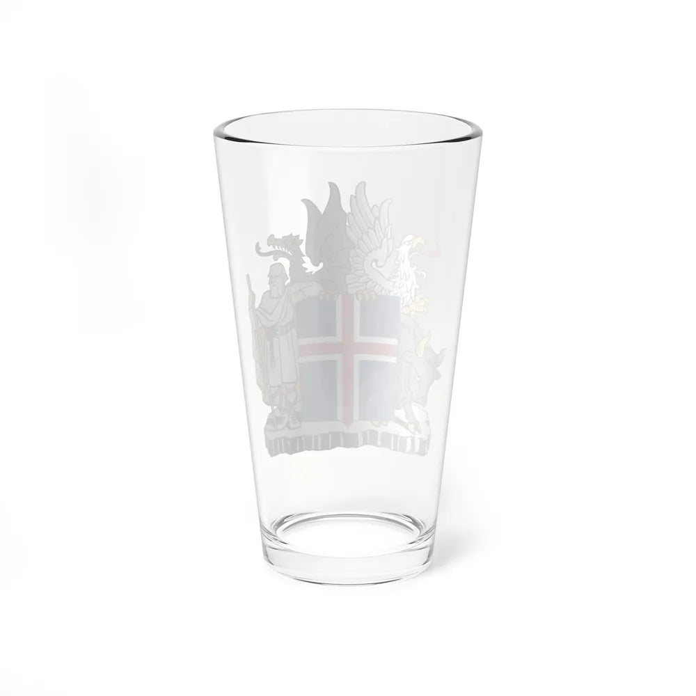 Coat of arms of Iceland - Pint Glass 16oz-Go Mug Yourself