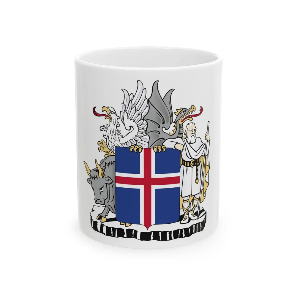 Coat of arms of Iceland - White Coffee Mug-11oz-Go Mug Yourself