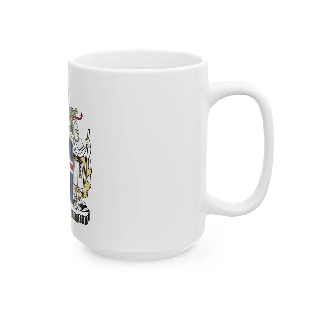 Coat of arms of Iceland - White Coffee Mug-Go Mug Yourself