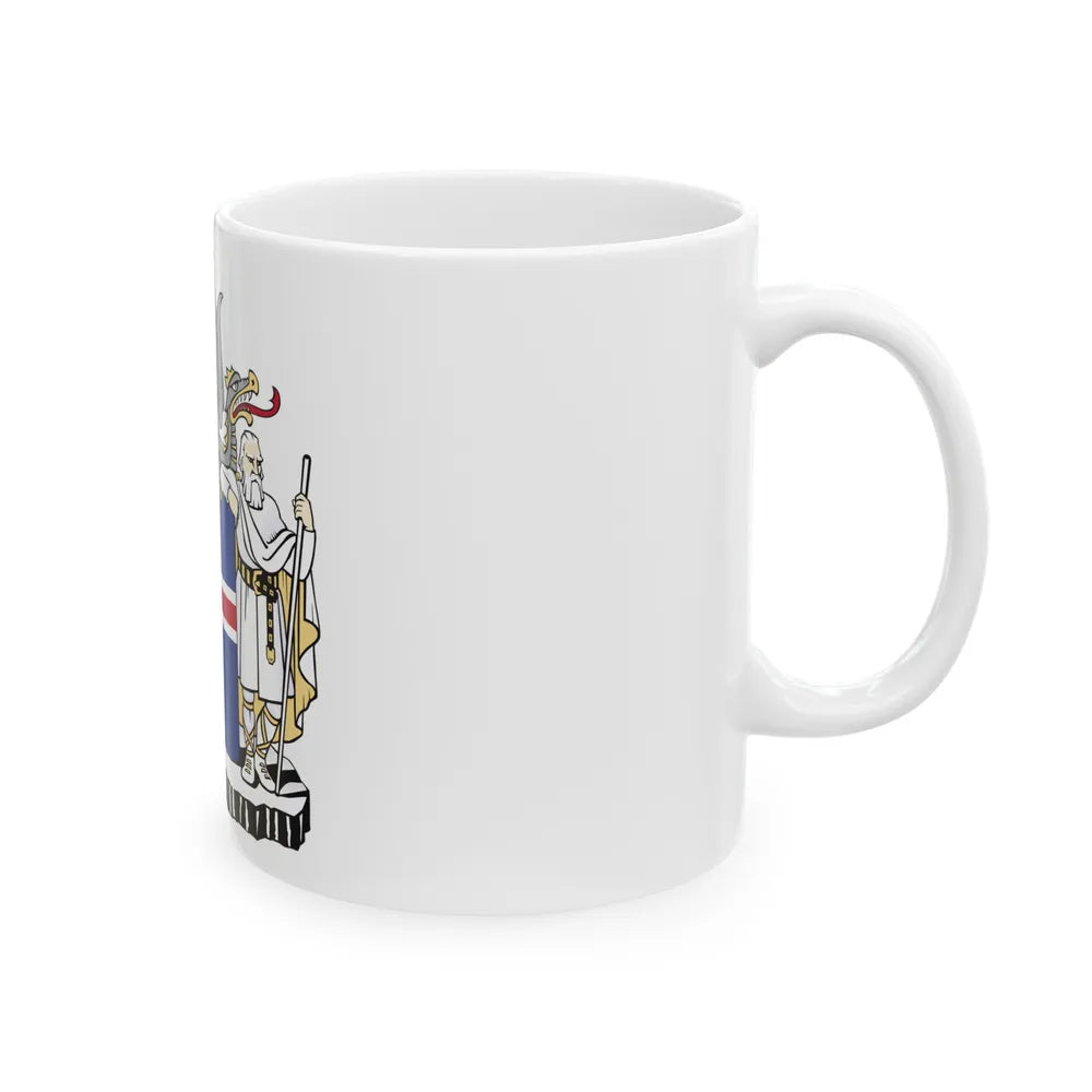 Coat of arms of Iceland - White Coffee Mug-Go Mug Yourself