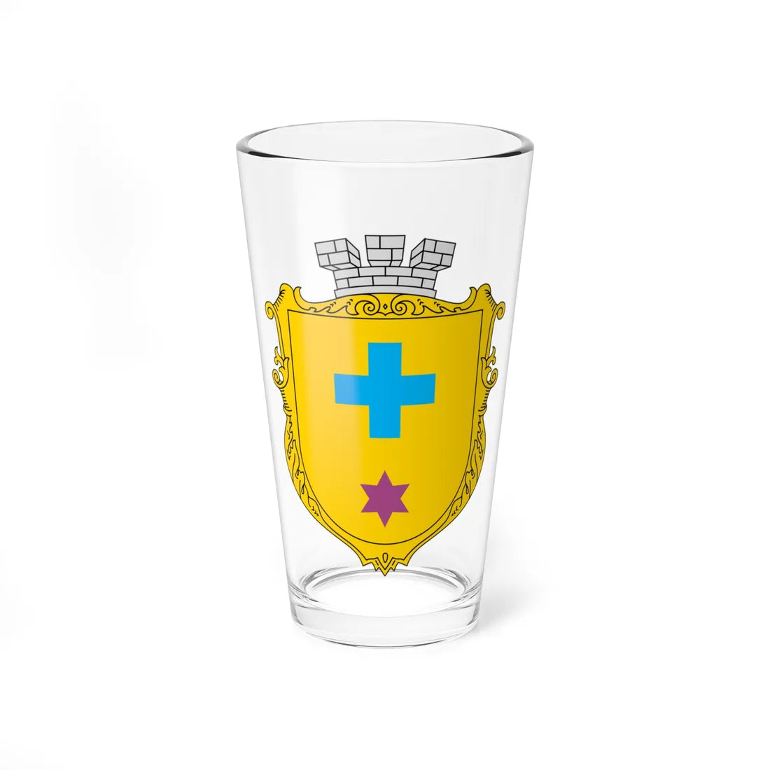 Coat of Arms of Ichnyanskiy raion (Ukraine) (Coat of Arms) Pint Glass 16oz 16oz - Go Mug Yourself