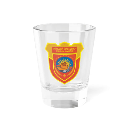 Coat of arms of Ilinden Municipality Macedonia (North Macedonia) (Coat of Arms) Shot Glass 1.5oz 1.5oz - Go Mug Yourself
