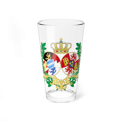 Coat of Arms of Infanta Amelia of Spain Princess Adalbert of Bavaria (Germany) (Coat of Arms) Pint Glass 16oz 16oz - Go Mug Yourself
