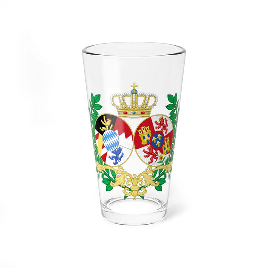 Coat of Arms of Infanta Amelia of Spain Princess Adalbert of Bavaria (Germany) (Coat of Arms) Pint Glass 16oz 16oz - Go Mug Yourself