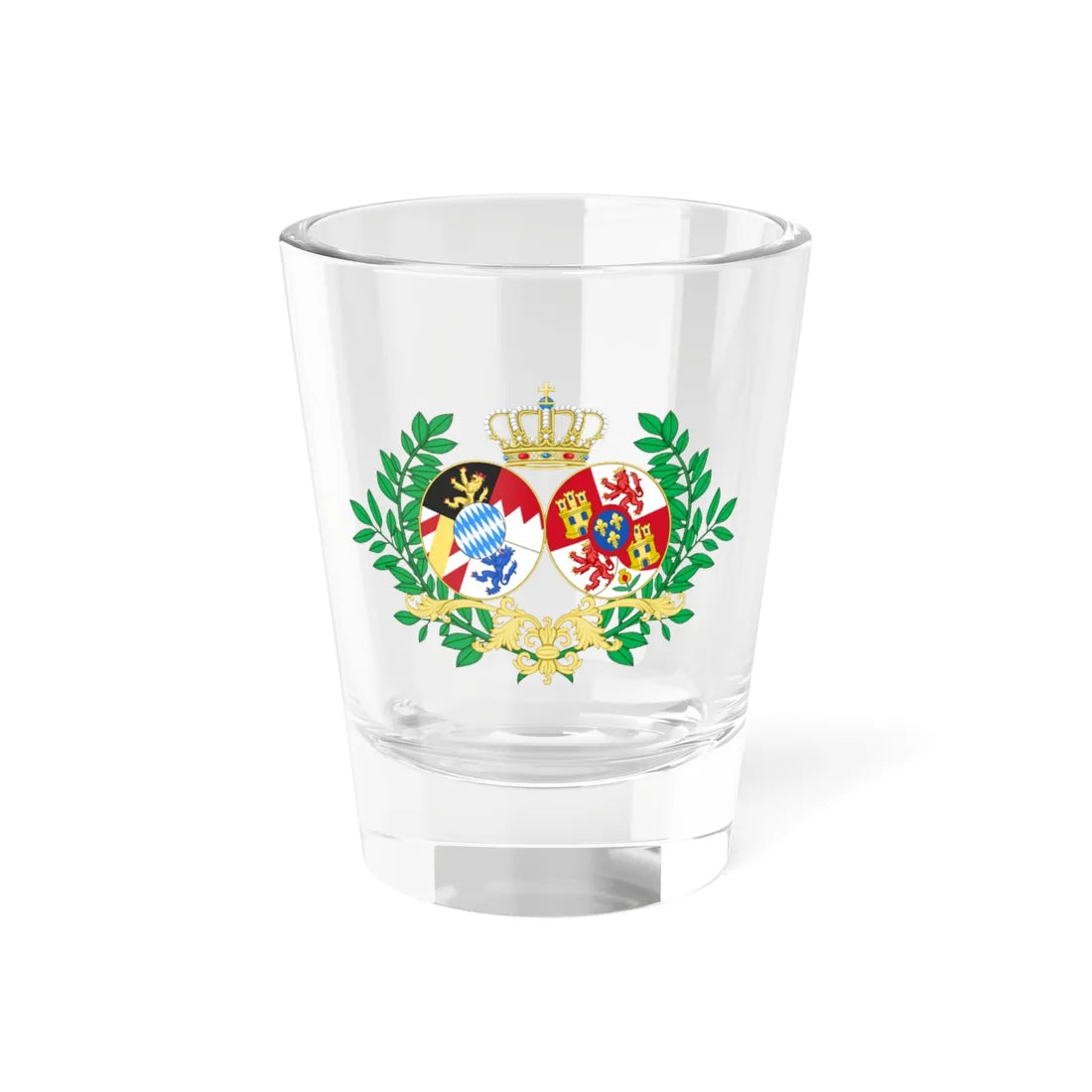 Coat of Arms of Infanta Amelia of Spain Princess Adalbert of Bavaria (Germany) (Coat of Arms) Shot Glass 1.5oz 1.5oz - Go Mug Yourself