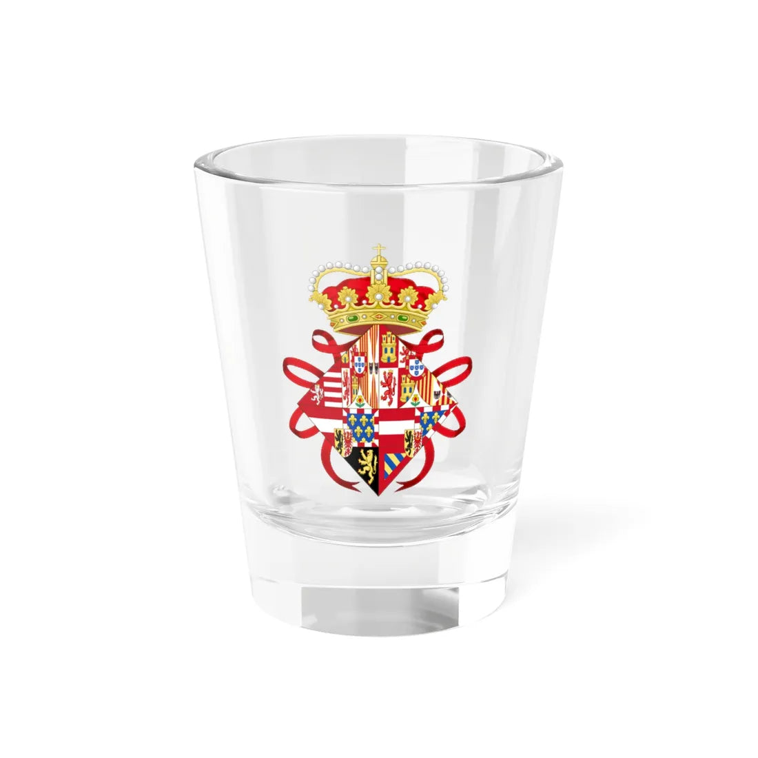 Coat of Arms of Infanta Isabella of Spain as Governor Monarch of the Low Countries (Netherlands) (Coat of Arms) Shot Glass 1.5oz 1.5oz - Go Mug Yourself