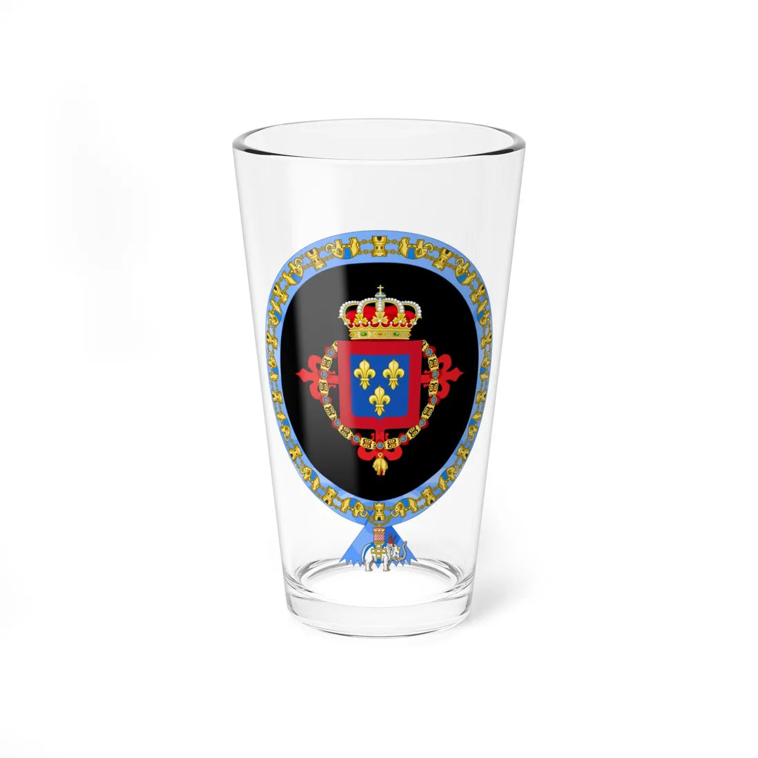 Coat of Arms of Infante Jaime of Spain Order of the Elephant Variant (Denmark) (Coat of Arms) Pint Glass 16oz 16oz - Go Mug Yourself